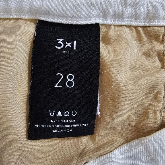 3X1 N.Y.C Denim High Rise Straight Leg Jeans in White - Size 28 - Picture 3 of 14